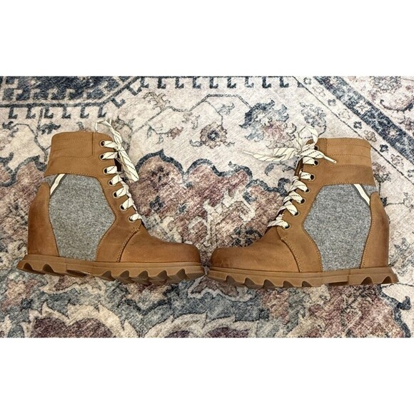 Sorel Joan Of Arctic Wedge III Lexie Boots Sz 9 EUR 40 Brown Leather Waterproof - Picture 4 of 8